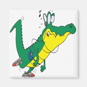 funny fitness gator alligator cartoon magnet