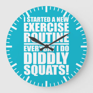 Funny Fitness Gym Large Clock