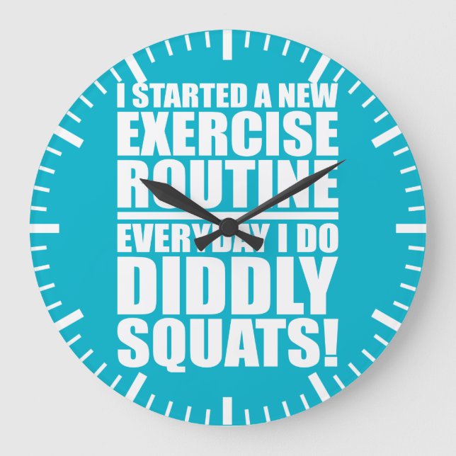 Funny Fitness Gym Large Clock (Front)
