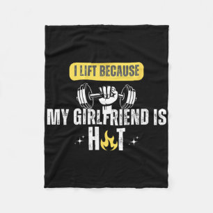 Funny Fitness Gym Rat I Lift Because My Girlfriend Fleece Blanket