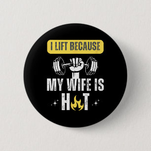 Funny Fitness Gym Rat I Lift Because My Wife Is Ho 6 Cm Round Badge