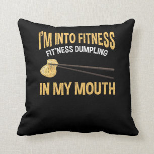 Funny Fitness Joke Chinese Dumpling Food Lover Cushion