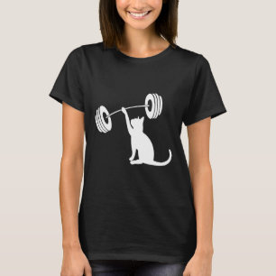 Funny Fitness Weight Strength Gym Cat Lifting For T-Shirt