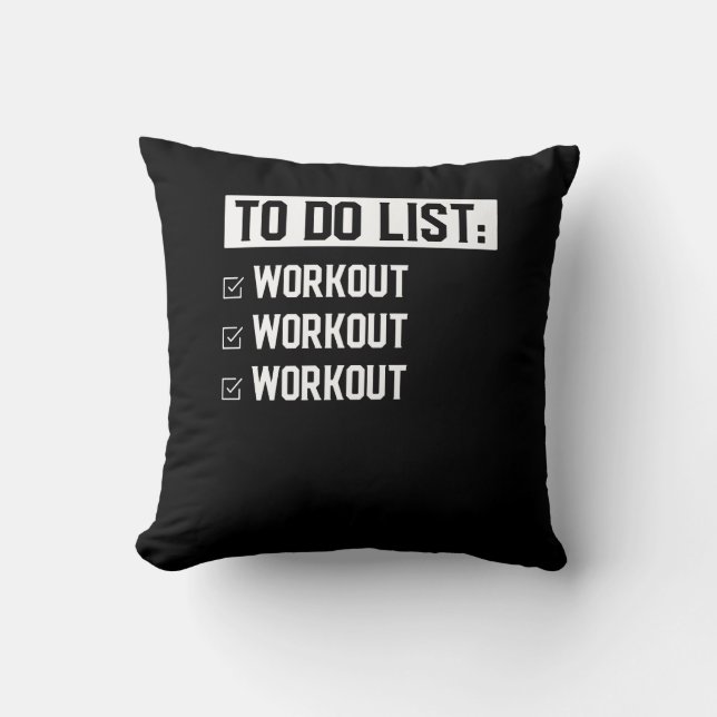Funny Fitness Workout Motivational Saying Cushion (Front)