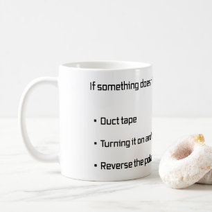 Funny Fix It Duct Tape Reverse Polarity Text Coffee Mug