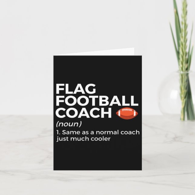 Funny Flag Football Coach Definition  Card (Front)