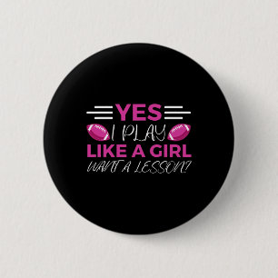 Funny Flag Football Girl 6 Cm Round Badge