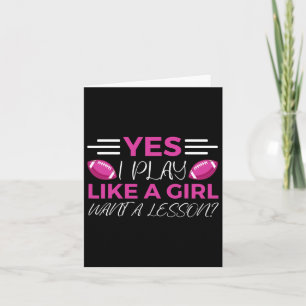 Funny Flag Football Girl  Card