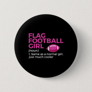 Funny Flag Football Girl Definition 6 Cm Round Badge