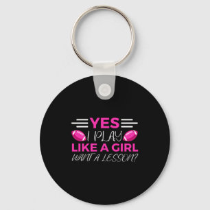 Funny Flag Football Girl T Shirt Key Ring