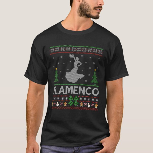 Funny Flamenco Dance Ugly Christmas Sweater Dancin (Front)