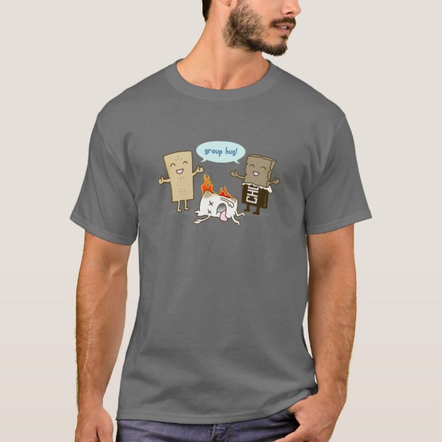 Funny Flaming Marshmallow T-Shirt (Front)