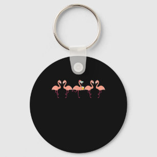Funny Flamingo Bachelor Party Cocktail Lover Key Ring