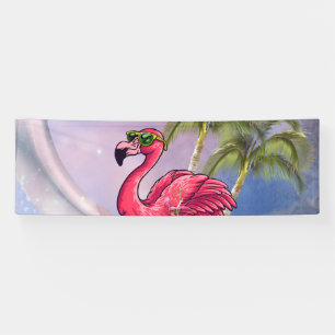 Funny flamingo banner