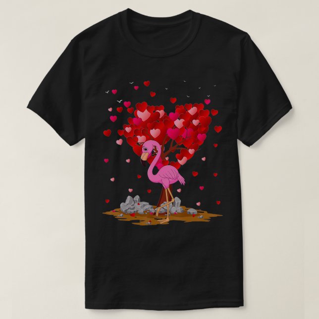 Funny Flamingo Bird Lover Flamingo Valentine's Day T-Shirt (Design Front)