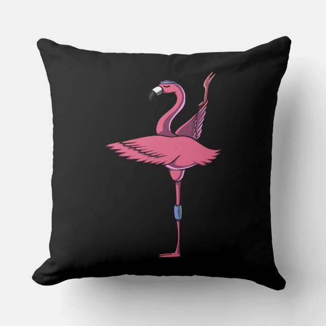 Funny Flamingo Bird Yoga Workout Cushion (Front)