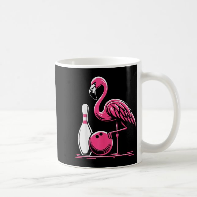 Funny Flamingo Bowling N Bowl Bowler  Coffee Mug (Right)