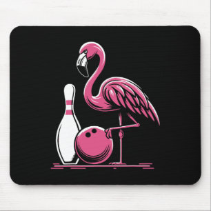 Funny Flamingo Bowling Pin Bowl Bowler Mouse Pad