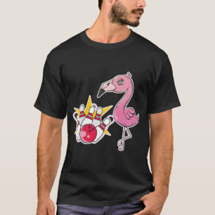 Funny Flamingo Bowling Pin Bowl Bowler T-Shirt