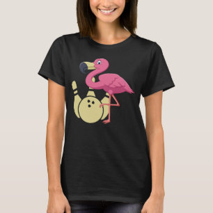 Funny Flamingo Bowling Pin Bowl Bowler T-Shirt-pro T-Shirt
