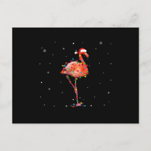 Funny Flamingo Christmas Light Apparel Cute Xmas Holiday Postcard