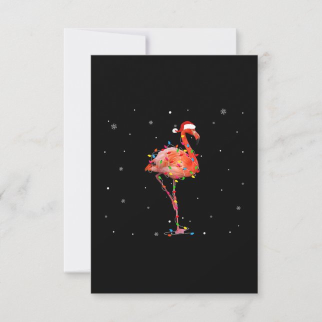 Funny Flamingo Christmas Light Apparel Cute Xmas RSVP Card (Front)