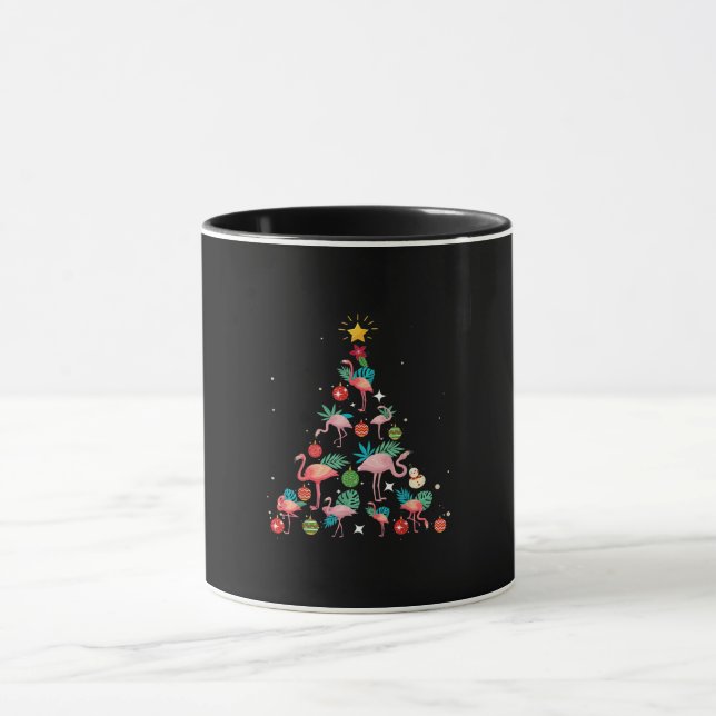 Funny Flamingo Christmas Tree Mug (Center)