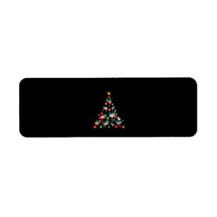 Funny Flamingo Christmas Tree Return Address Label