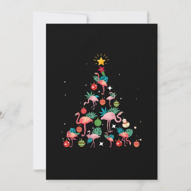 Funny Flamingo Christmas Tree Save The Date (Front)