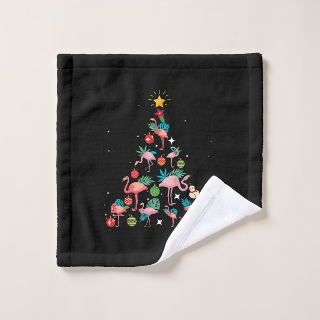 Funny Flamingo Christmas Tree Wash Cloth (Wash Cloth)