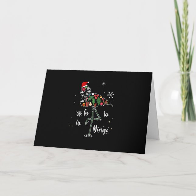 Funny Flamingo Christmas Xmas Card (Front)
