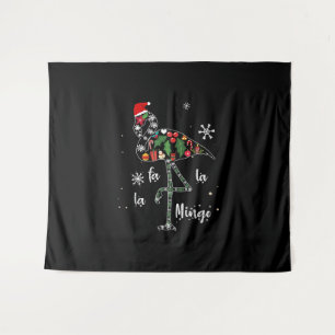 Funny Flamingo Christmas Xmas Tapestry