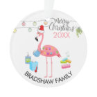 Funny Flamingo Family 2020 Covid Christmas Tree