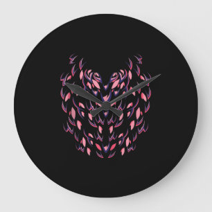 Funny Flamingo Halloween Simple Pink Bird Body Large Clock
