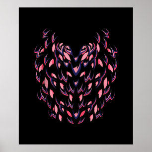 Funny Flamingo Halloween Simple Pink Bird Body Poster