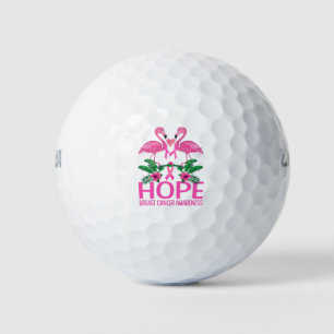 Funny Flamingo Hope Flower Lover Breast Cancer Golf Balls