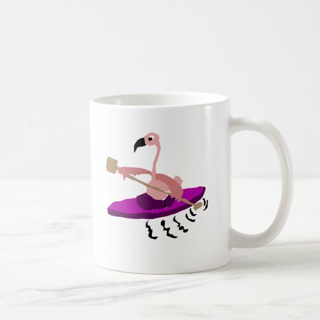 Funny Flamingo Kayaking Coffee Mug (Right)