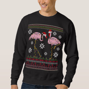 Funny Flamingo Lights Christmas Animals Birds Pink Sweatshirt