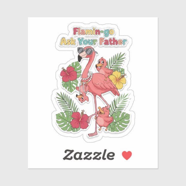 Funny Flamingo Mum Ask Your Father Retro Tropical  (Sheet)