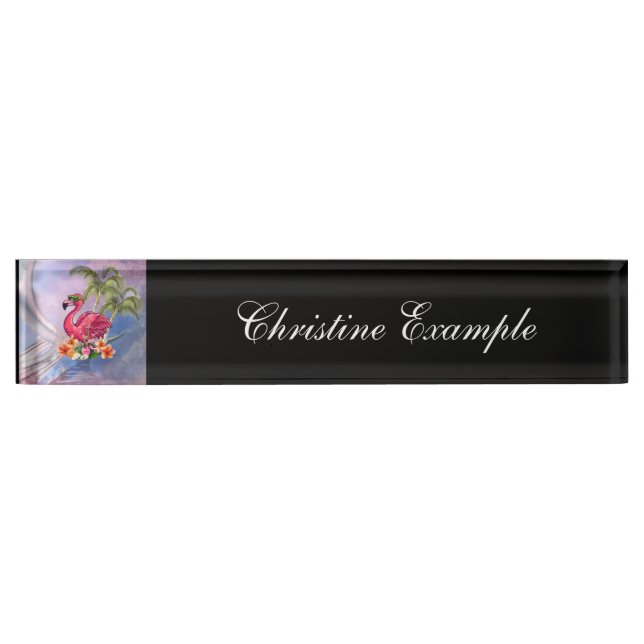 Funny flamingo nameplate (Front)