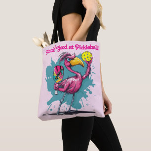 Funny Flamingo Pickleball Tote Bag