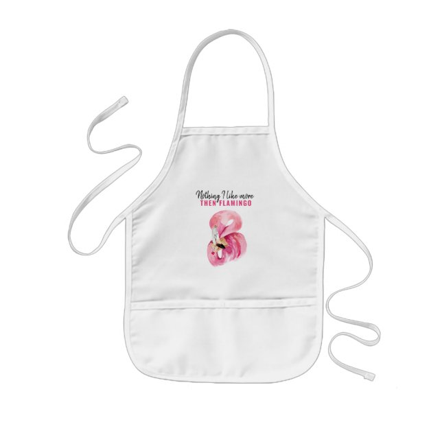 Funny Flamingo Pink Kids  Kids Apron (Front)