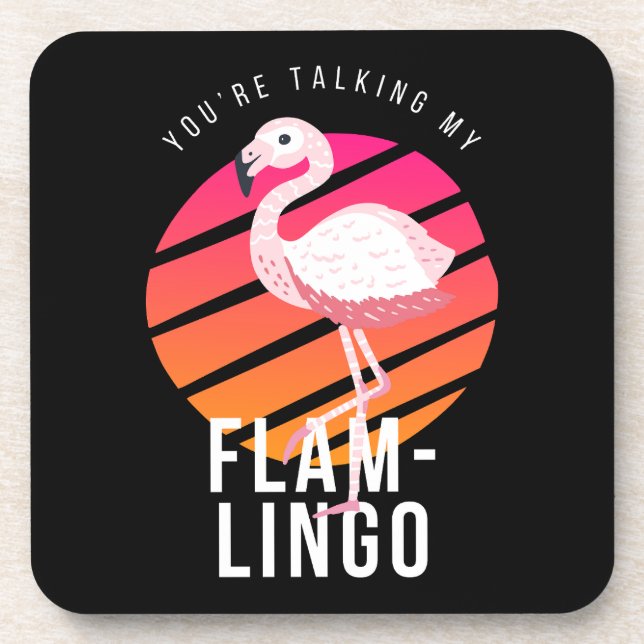 Funny Flamingo Pun Coaster (Front)