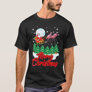 Funny Flamingo Santa Merry Christmas Xmas Cute T-Shirt