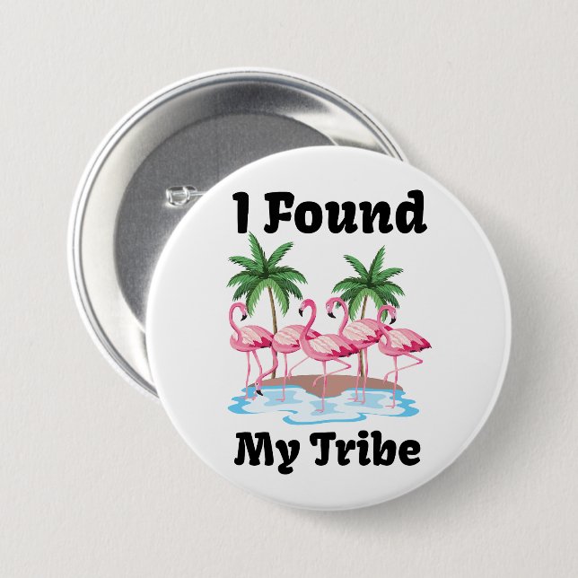 Funny Flamingo Tribe Matching Group Party Flair 7.5 Cm Round Badge (Front & Back)