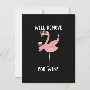Funny Flamingo Will Remove For Wine Invitation