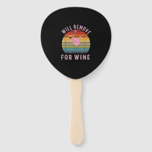 Funny Flamingo Will Remove Wine Cute Flamingo Love Hand Fan