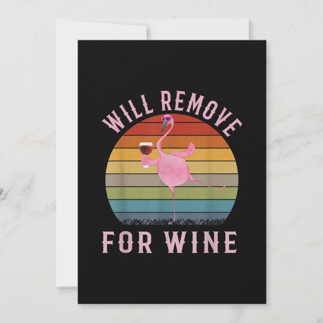 Funny Flamingo Will Remove Wine Cute Flamingo Love Save The Date (Front)
