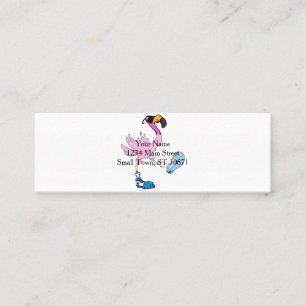 Funny Flamingo with sunglasses   choose back colou Mini Business Card