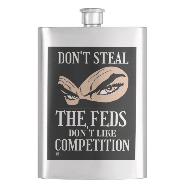 funny flask  "DON'T STEAL...4"  (Front)